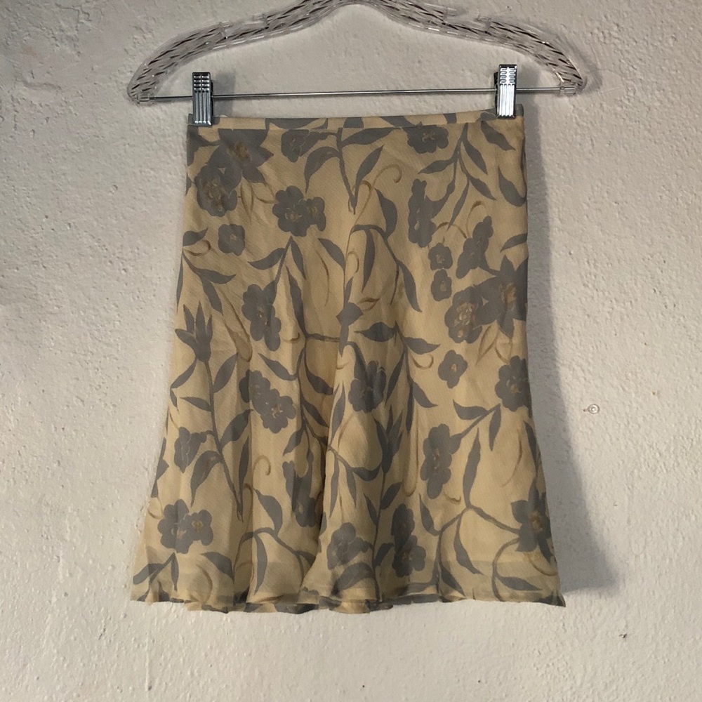 Vintage Silk Floral Ann Taylor Mini Skirt